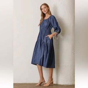 Polagram Denim Midi Dress